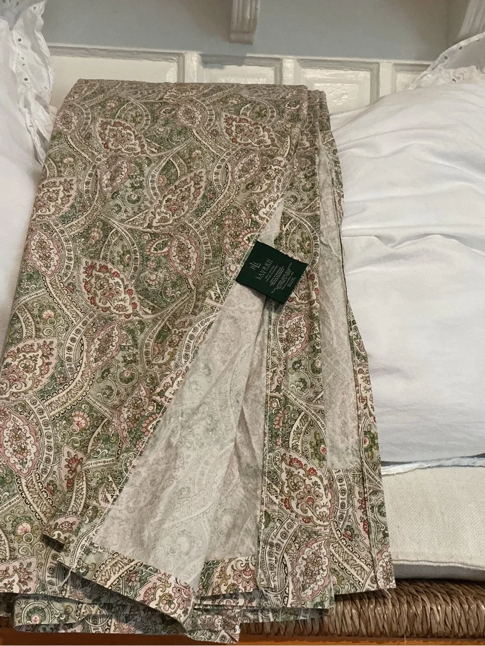 EUC Ralph Lauren King Paisley 100% Cotton Flat Sheet